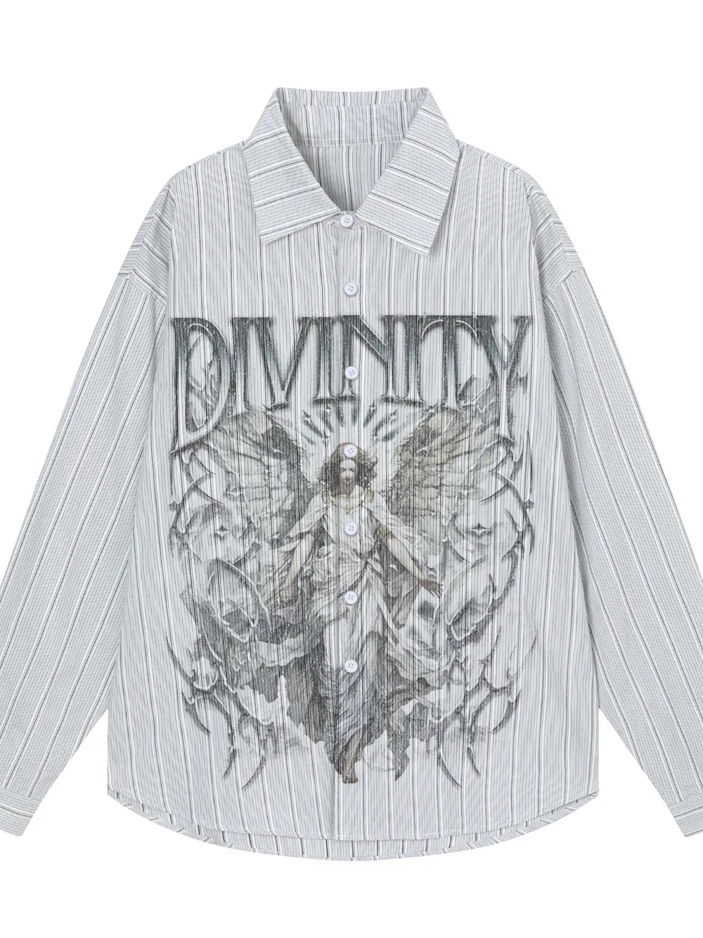 Men's Divinity Angel Striped Button-Up Shirt