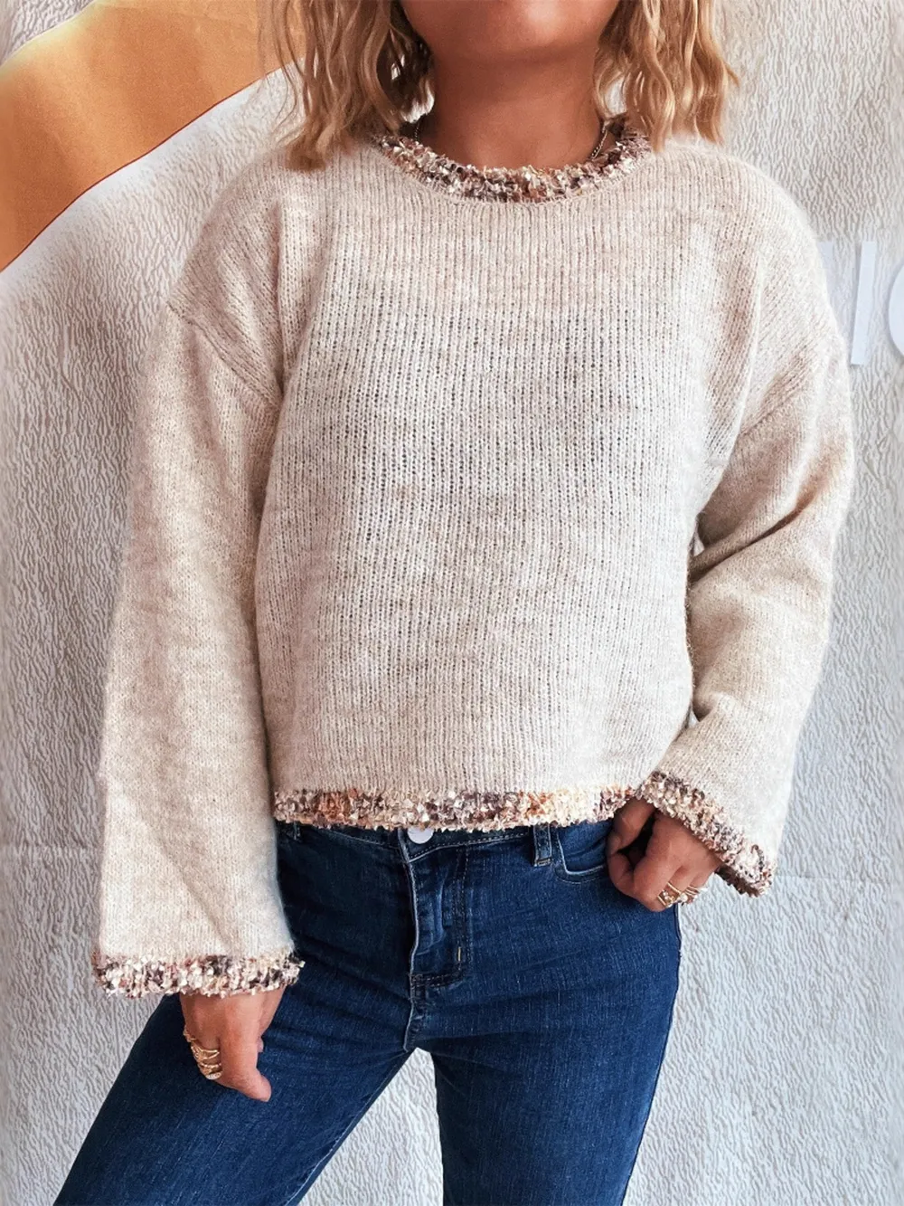 Round Neck Cropped Sweater, image 10