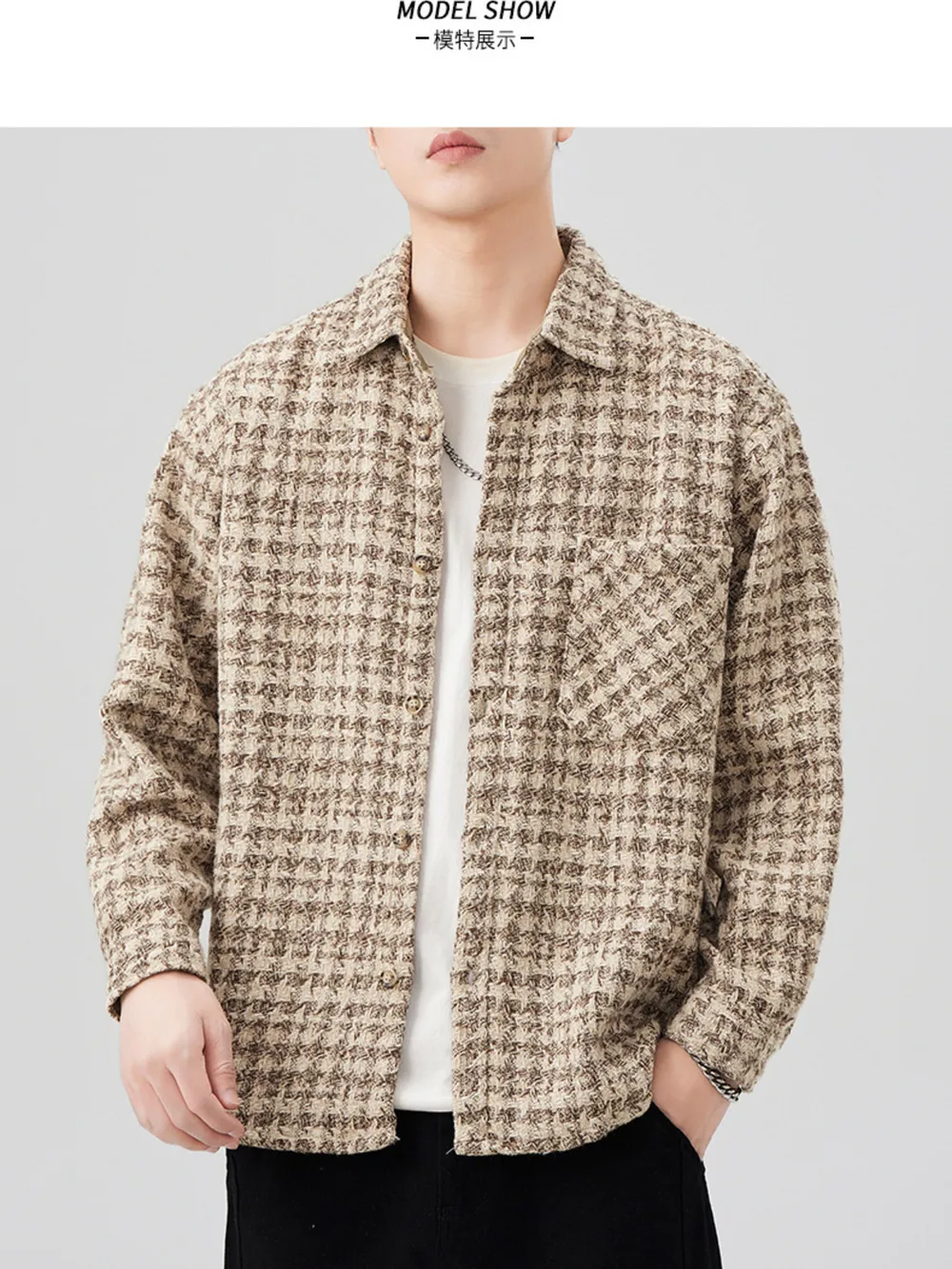 Men's Plus Size Button Up Shirt with Chest Pocket