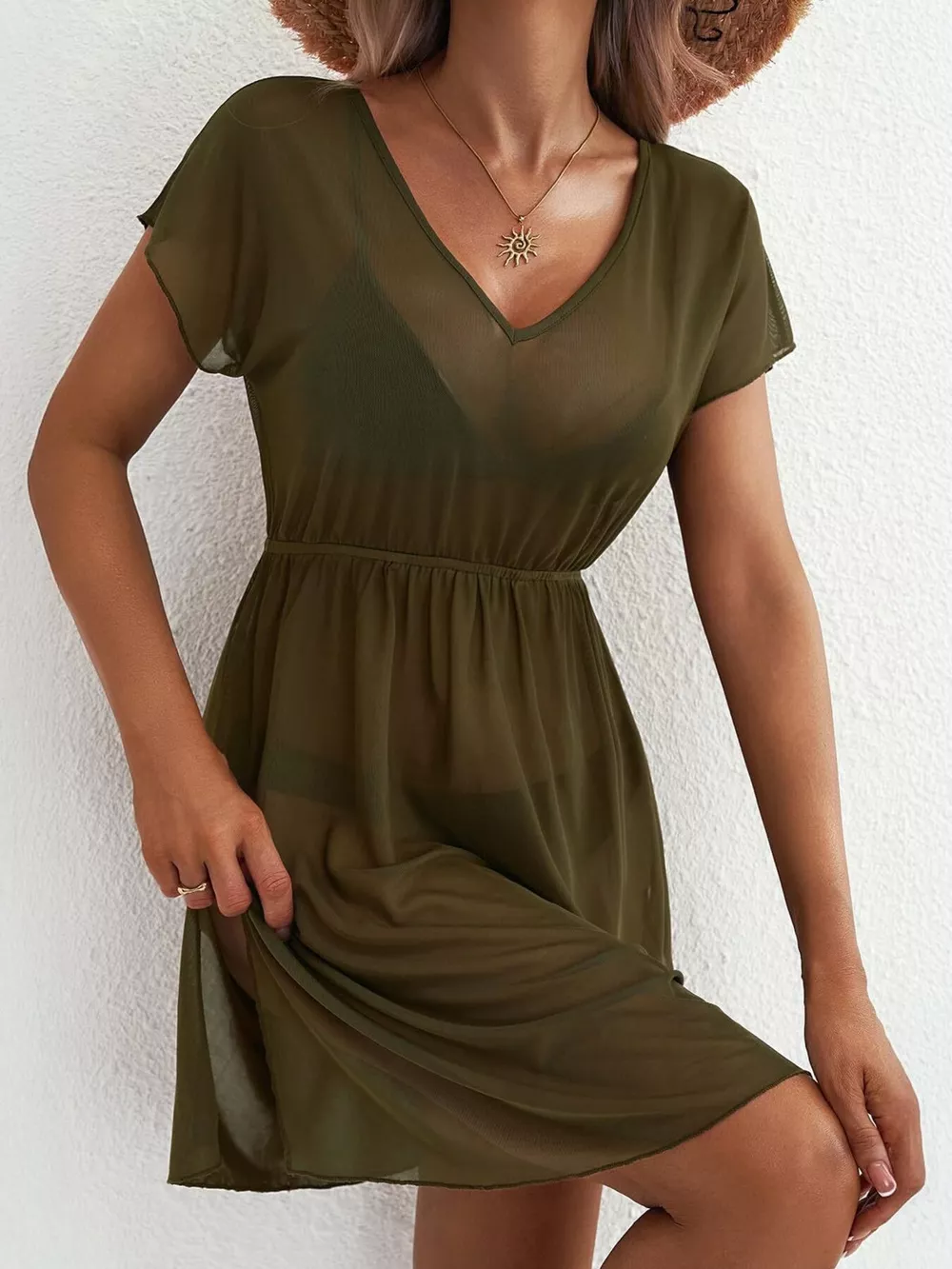 Printed Short Sleeve Mini Dress, image 27