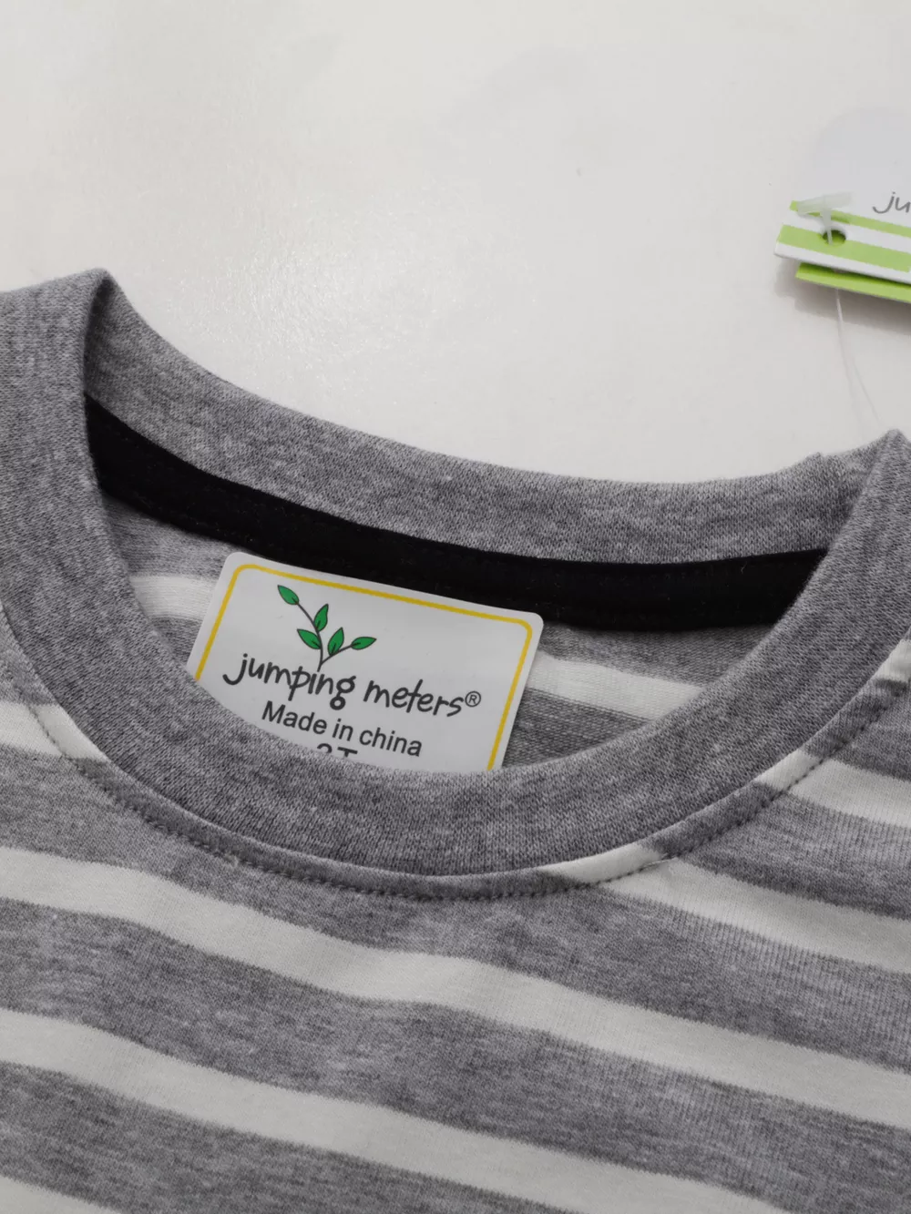 Children's Excavator Striped Round Neck T-Shirt, image 4