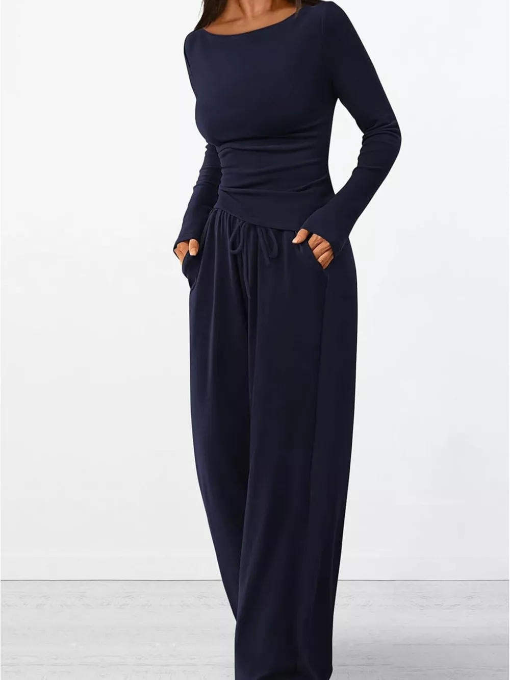 Long Sleeve Top and Wide Leg Pants Set, image 16