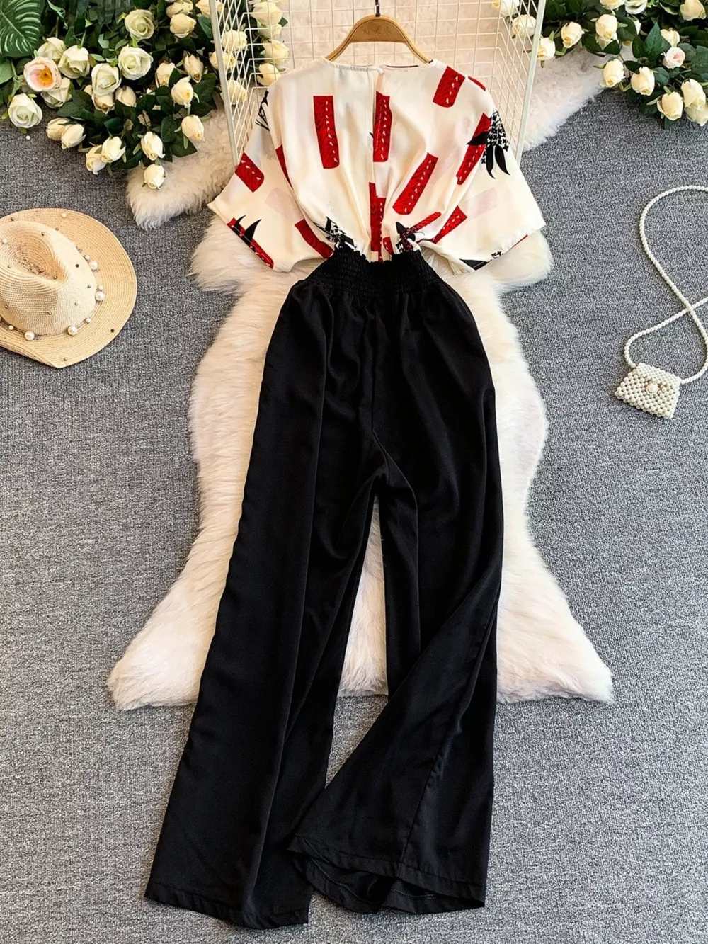 Printed Wide Leg Jumpsuit, image 3