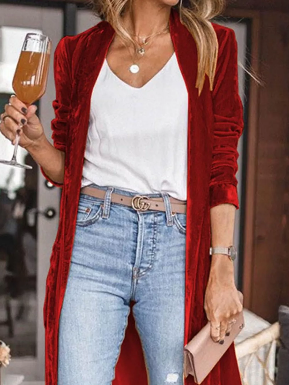 Open Front Long Sleeve Longline Cardigan, image 20