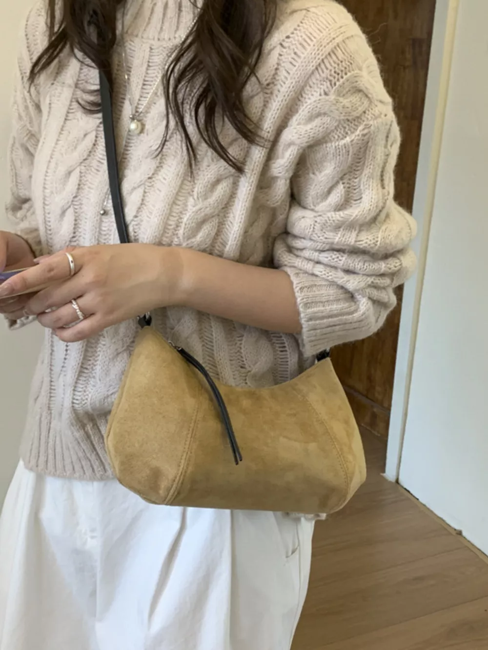 Vintage Suede Crossbody Bag, image 8