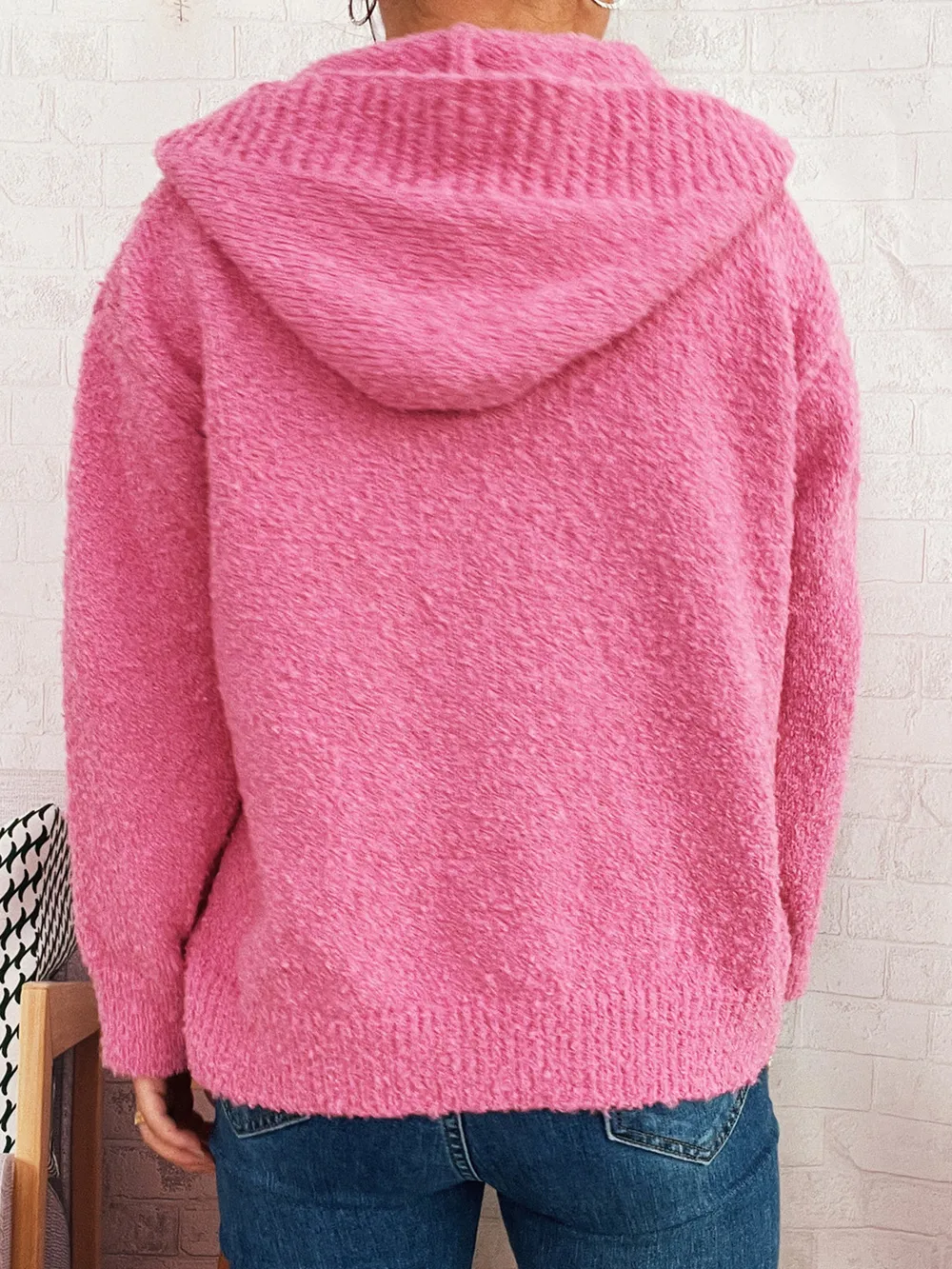 Cozy Button-Up Hooded Cardigan, image 24