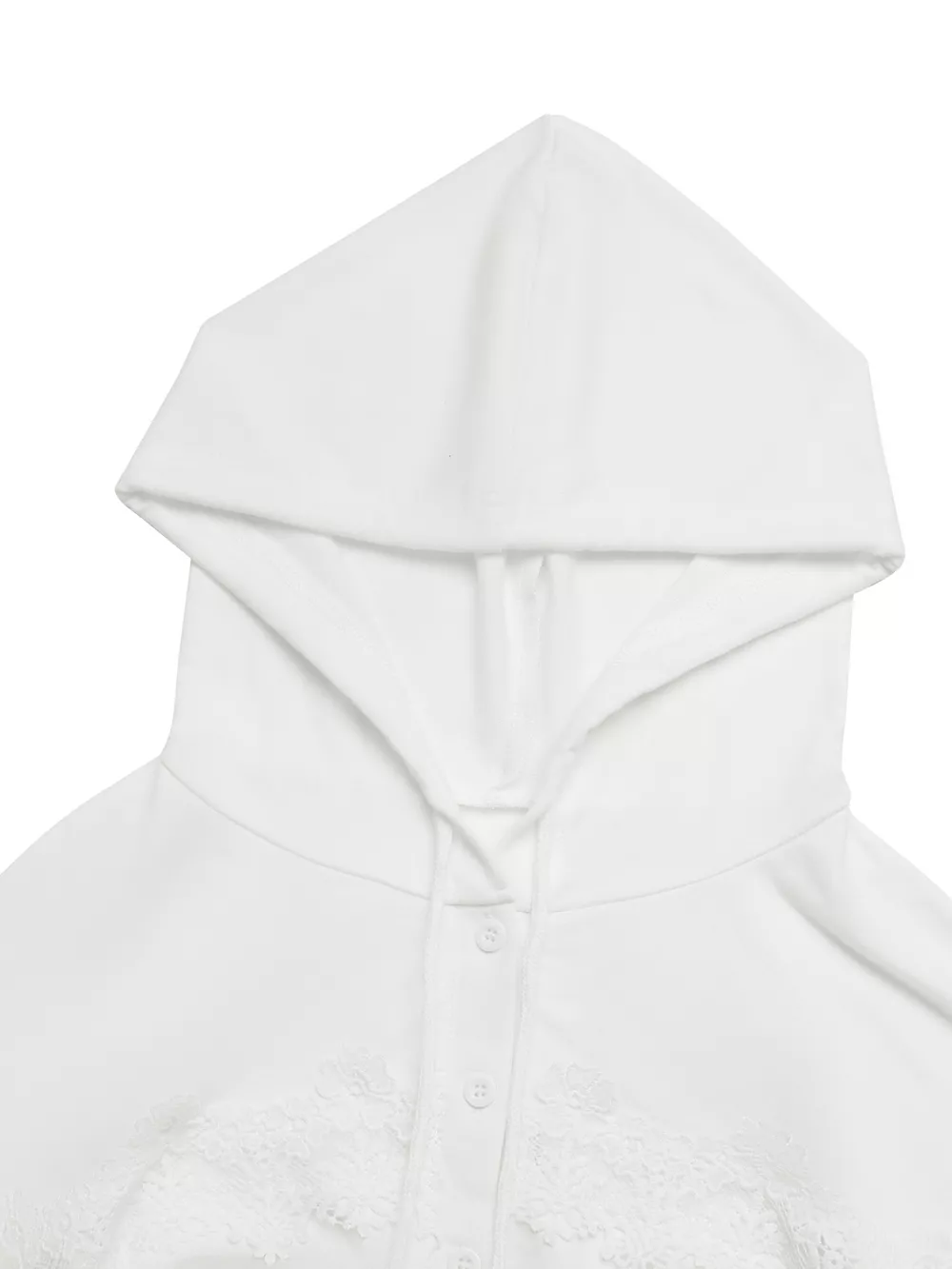 Lace Detail Long Sleeve Drawstring Hoodie, image 7