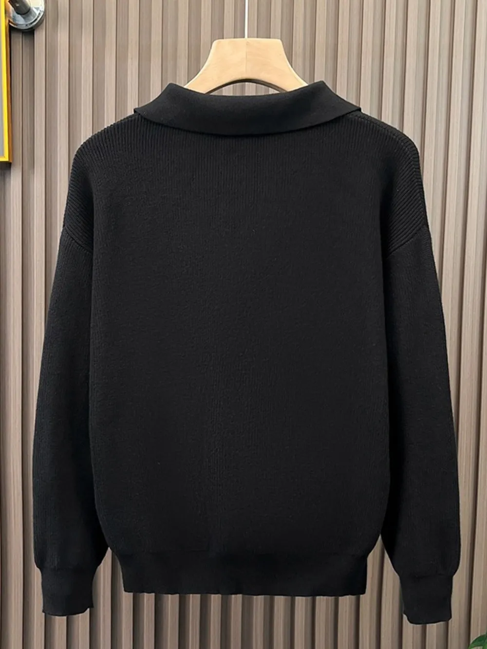 Men's Plus Size Classic Collar Knitted Sweater, image 2