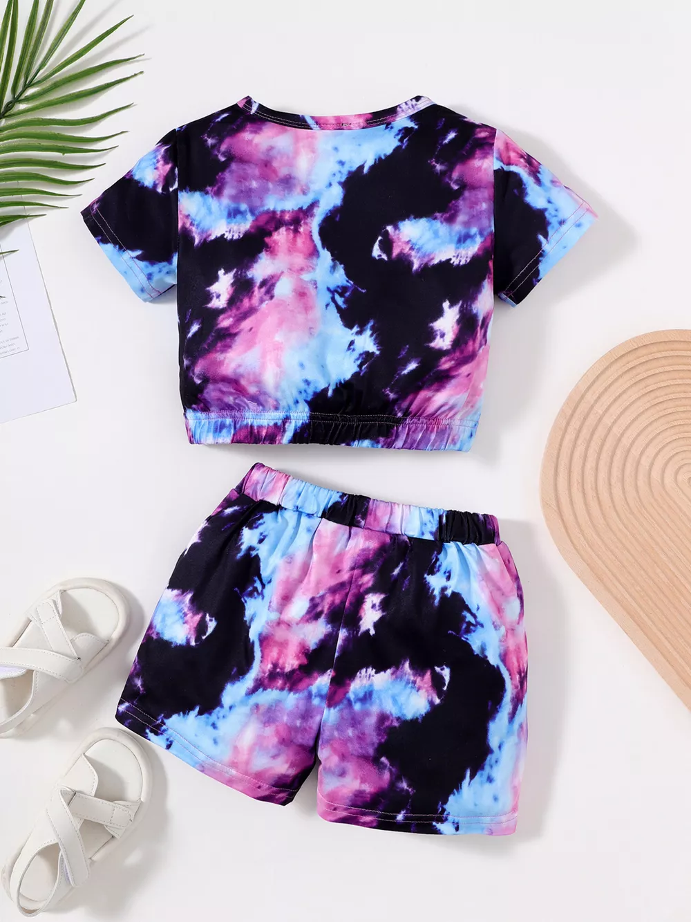Children's Tie-Dye Print Two-Piece Set, image 5