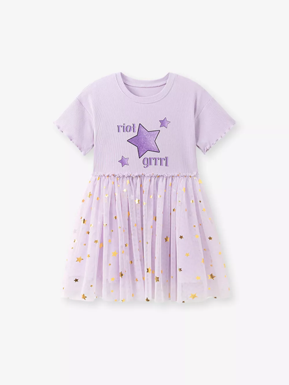 Children' s Star Round Neck Tulle Dress, image 3