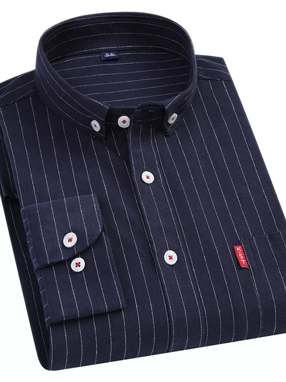 Men's Full Size Striped Long Sleeve Casual Shirt Plus Size, image 7