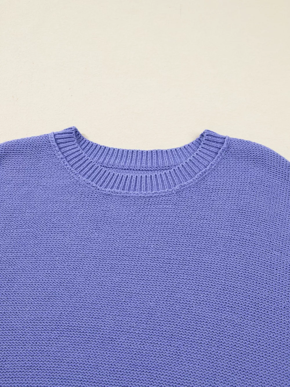 Plus Size Striped Trim Drop Shoulder Knit Loose Sweater, image 4