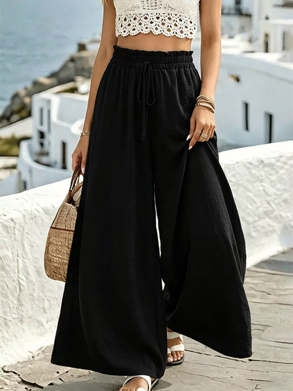 Wide Leg Drawstring Pants, image 16