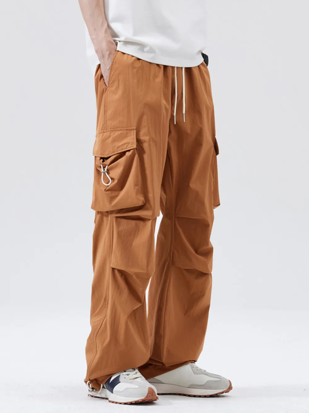 Men's Full Size Multi-Pocket Cargo Utility Pants with Drawstring Plus Size, image 3
