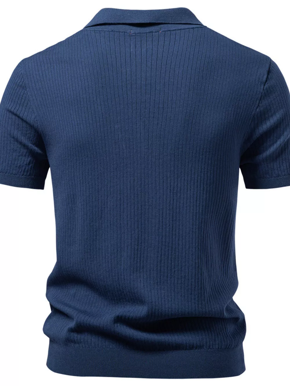Men's Ribbed Knit Short Sleeve Polo, image 2