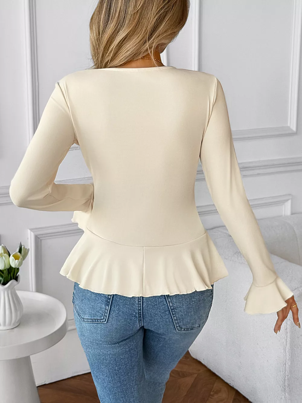 Ruffled Flounce Sleeve Blouse, image 4