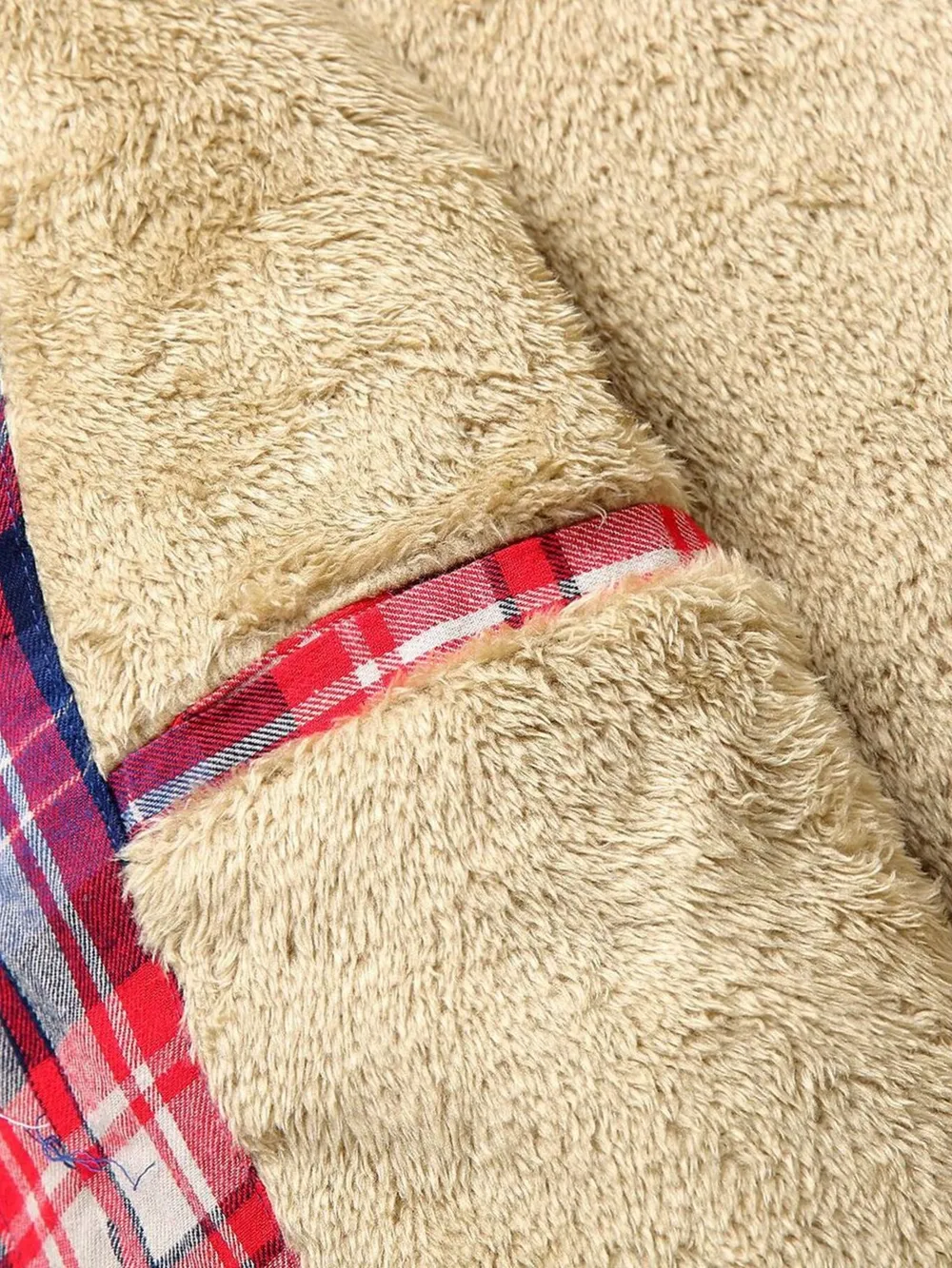Men's Plus Size Drawstring Plaid Fleece Lined Hooded Outerwear, image 6