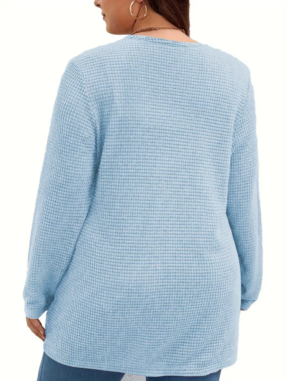 Plus Size Open Front Long Sleeve Knit Cardigan, image 6