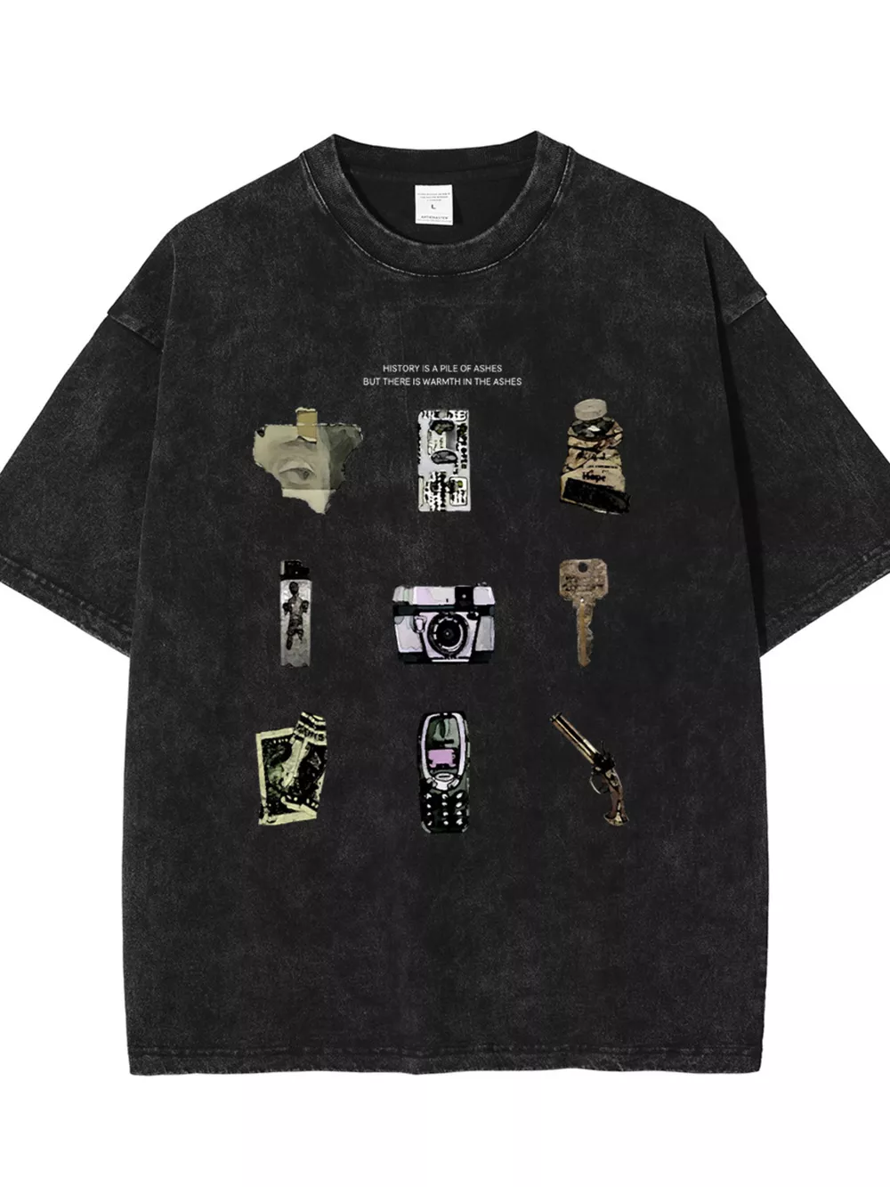 Men's Vintage Washed Graphic Round Neck T-Shirt