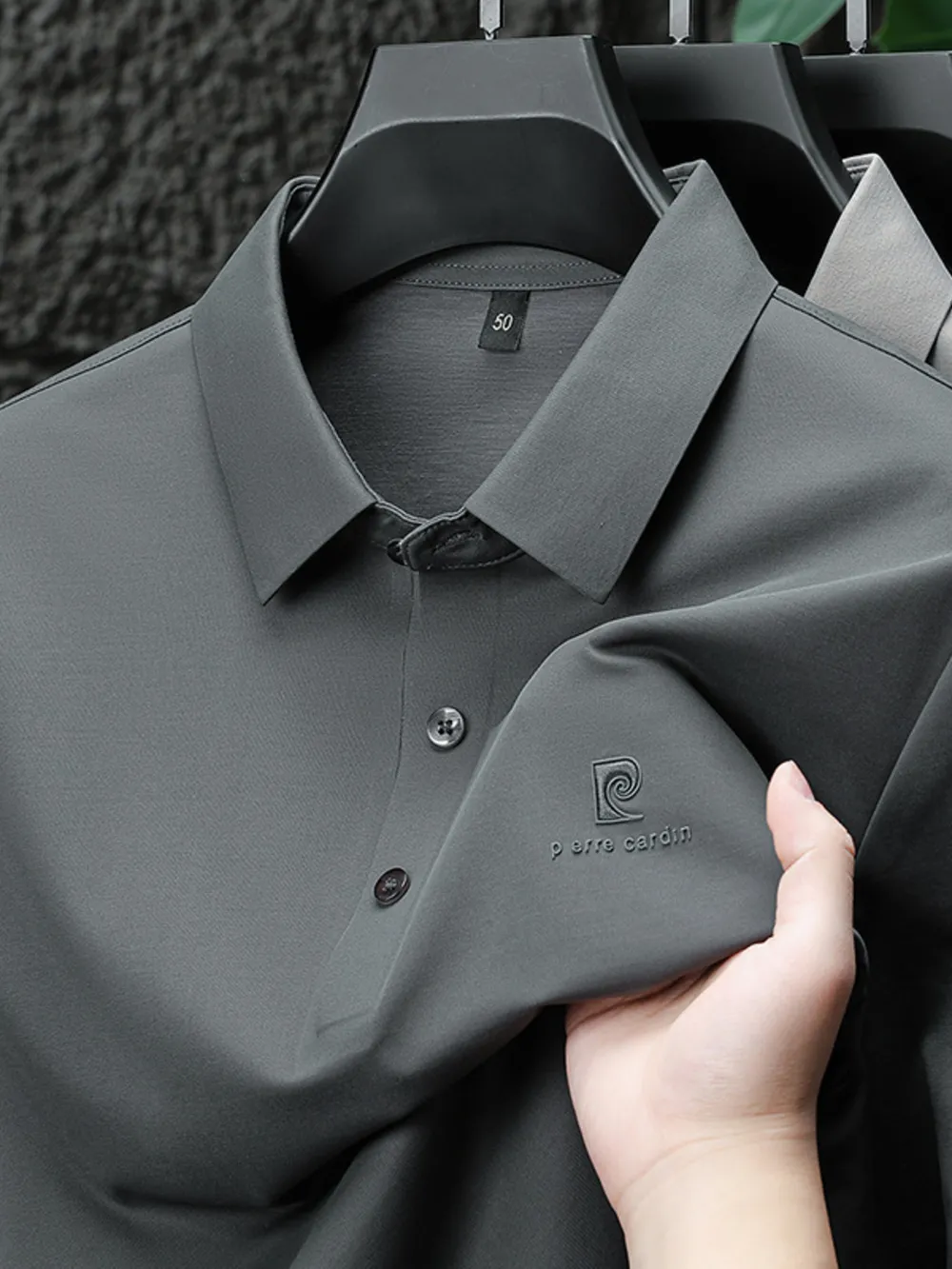 Men's Plus Size Button Detail Short Sleeve Polo, image 9