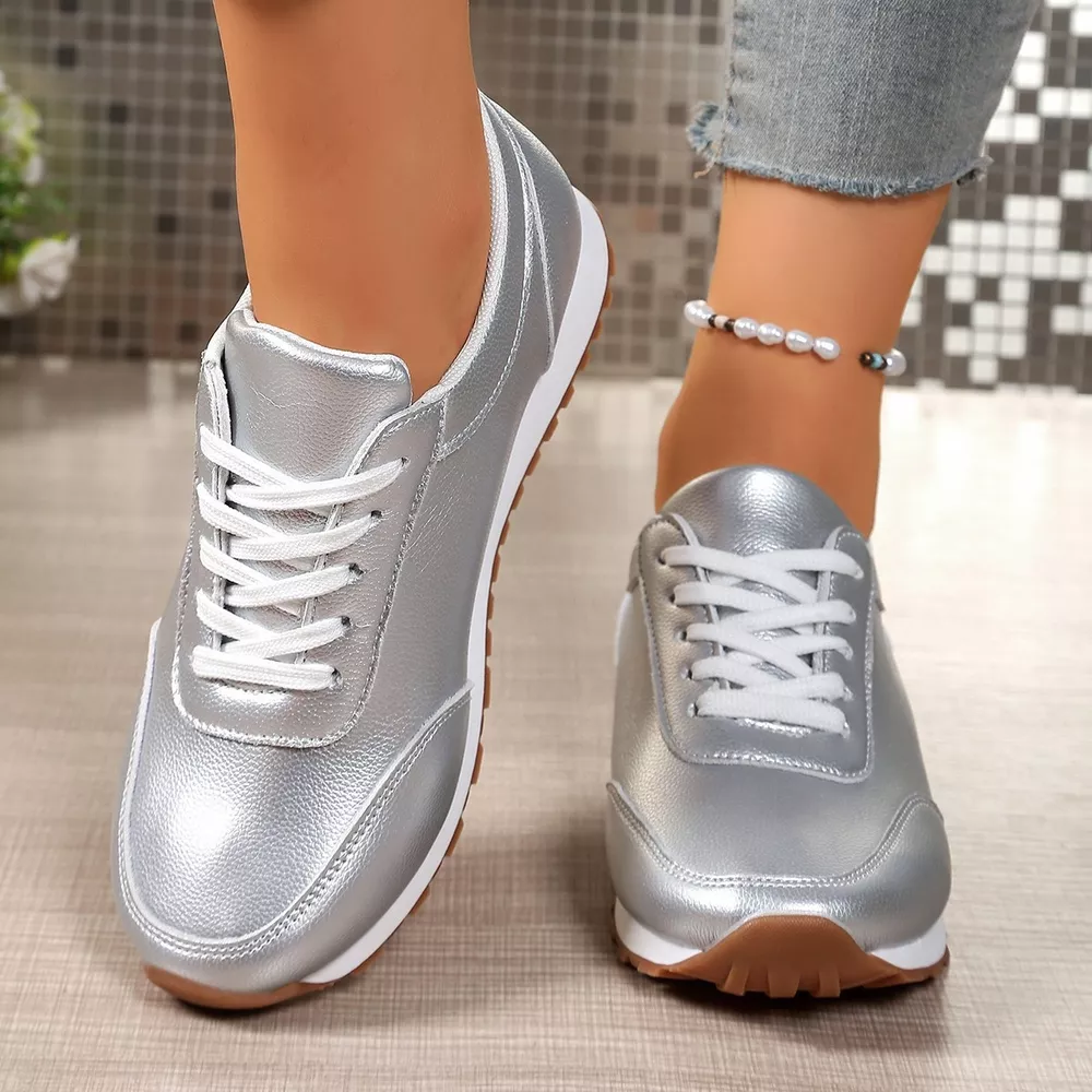 Round Toe Lace Up Sneakers, image 3