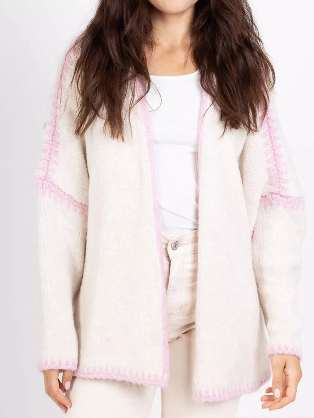 Contrast Trim Open Front Cardigan, image 16