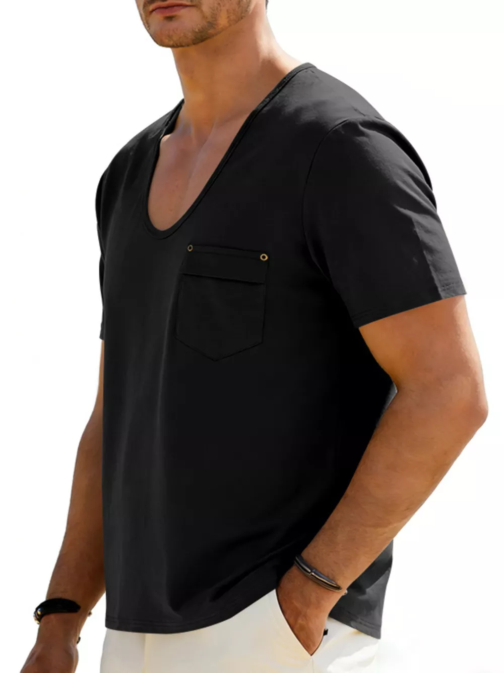 Men's Full Size Short Sleeve Pocket T-Shirt Plus Size, image 4