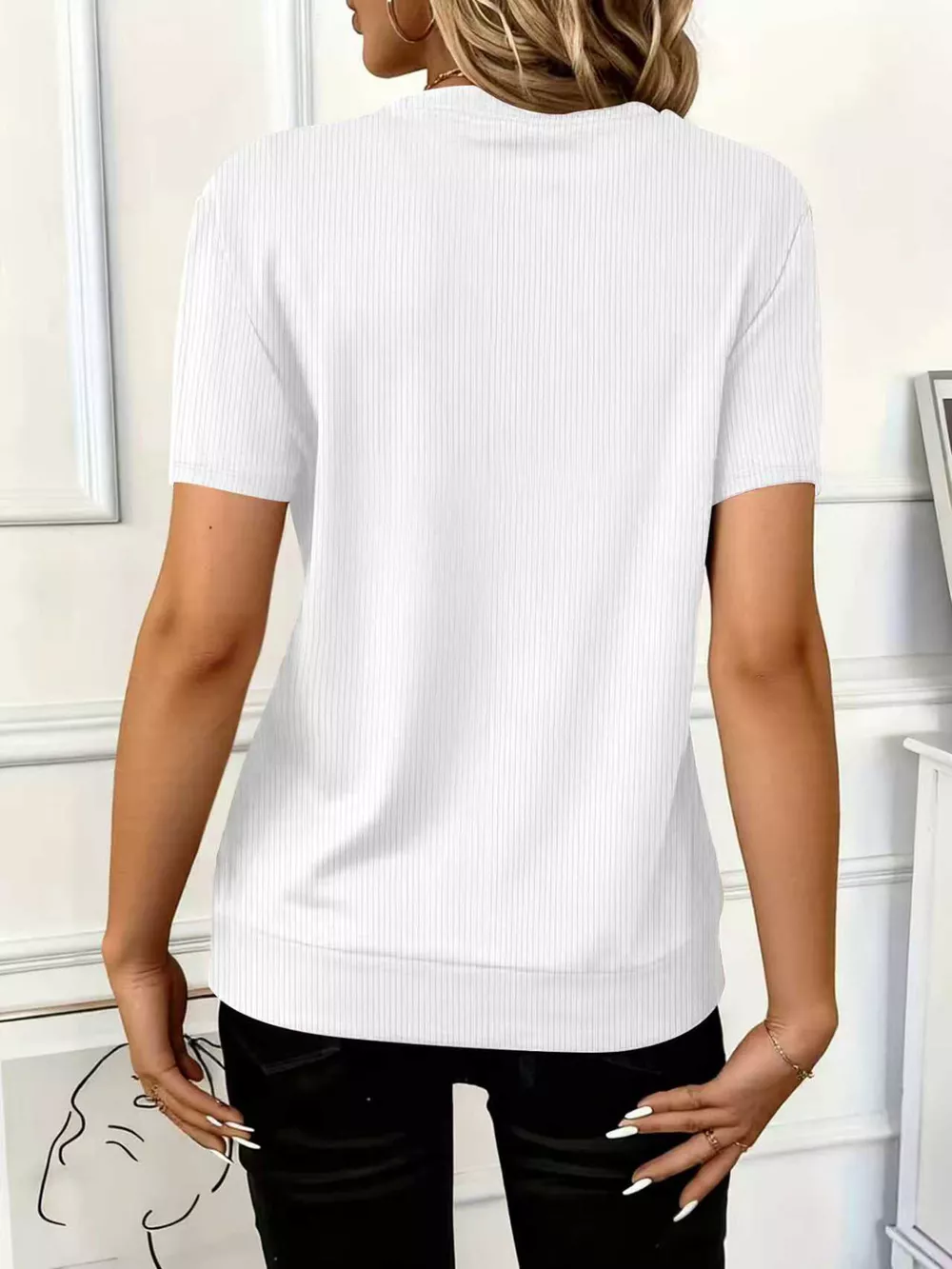 Half Zip Short Sleeve Top, image 7