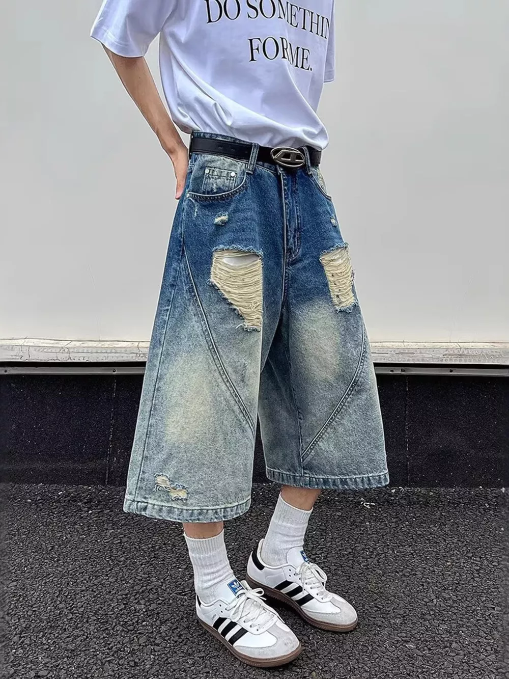 Men's Full Size Wide-Leg Denim Shorts Plus Size, image 4