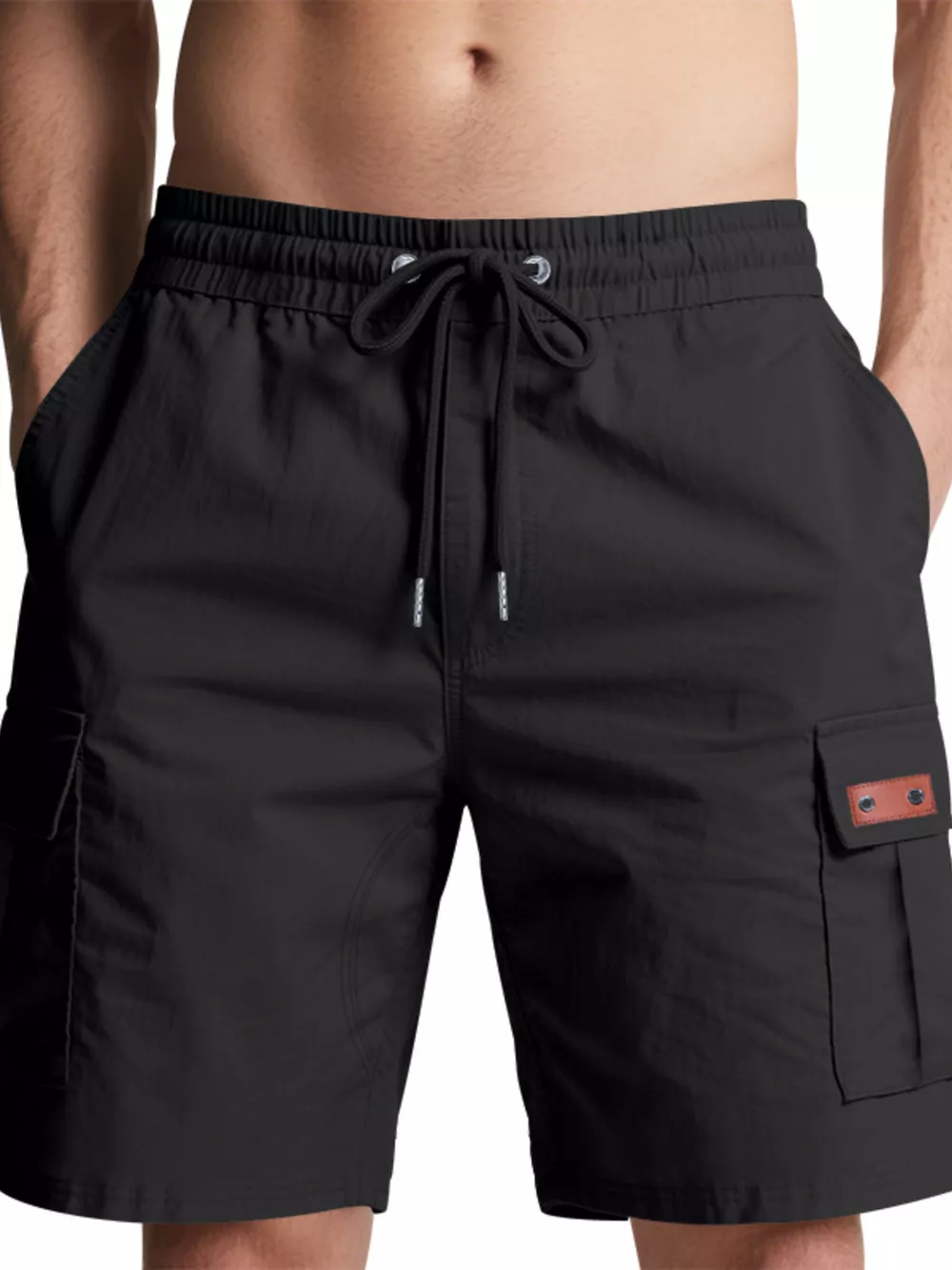 Men's Full Size Cargo Shorts with Drawstring Plus Size