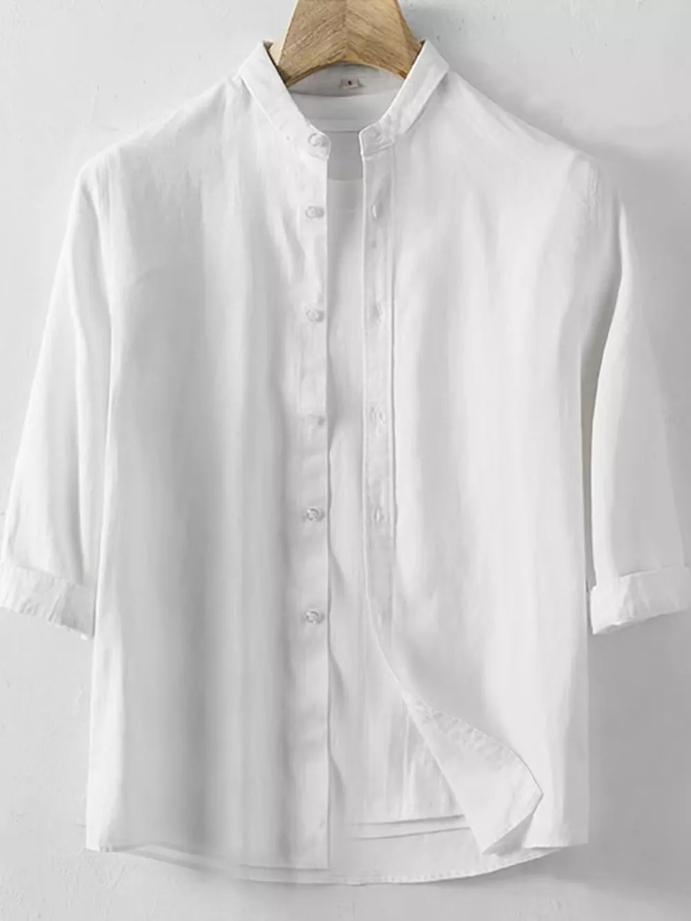 Men's Plus Size Button Up 3/4 Sleeve Shirt, image 4