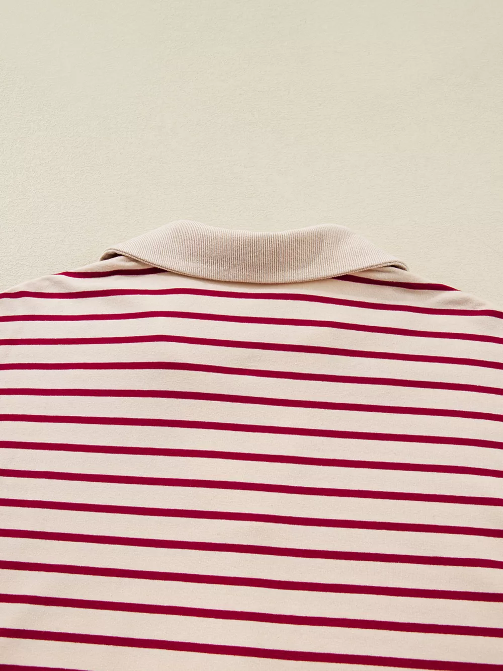 tripe Cropped Collared Drop Shoulder Pullover and Bubble Mini Skirt Set, image 6
