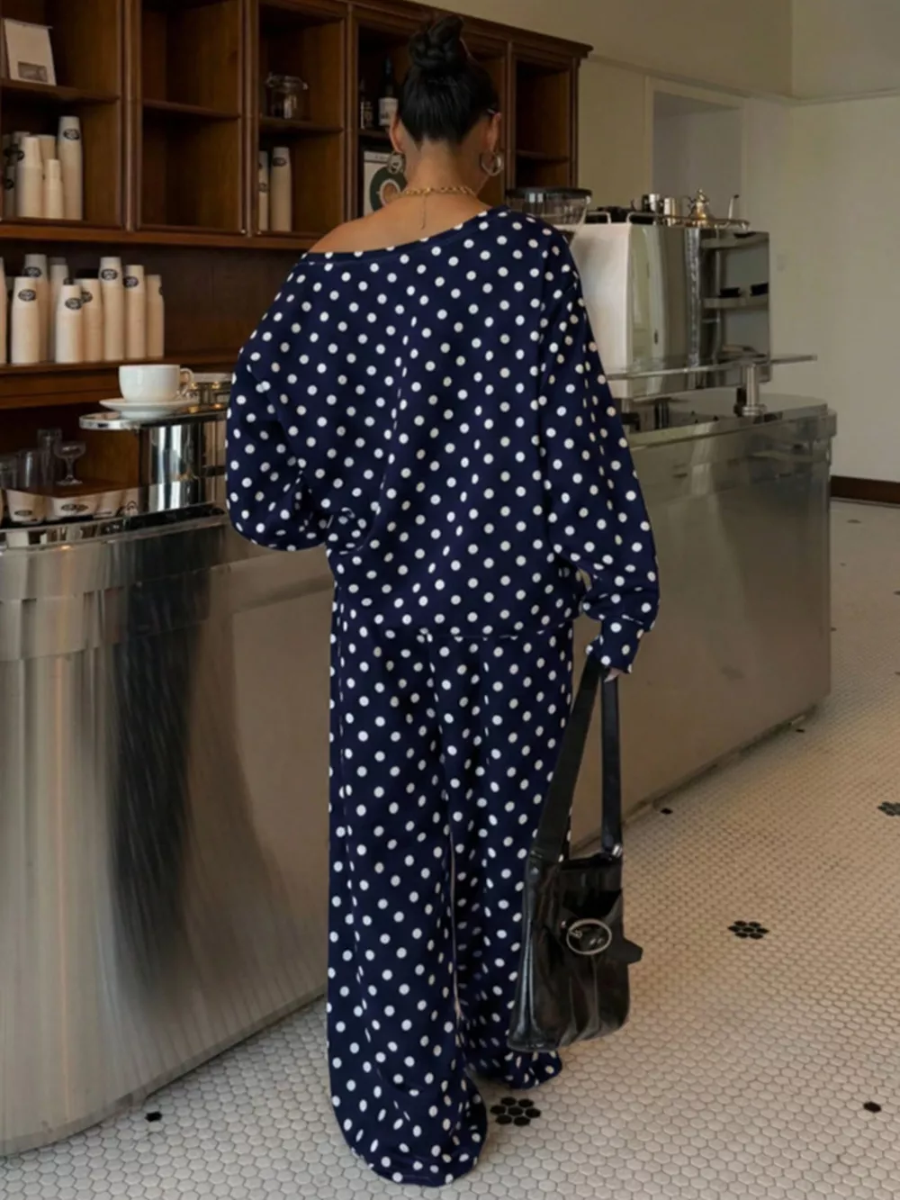Polka Dot Long Sleeve Top and Pants Set, image 14