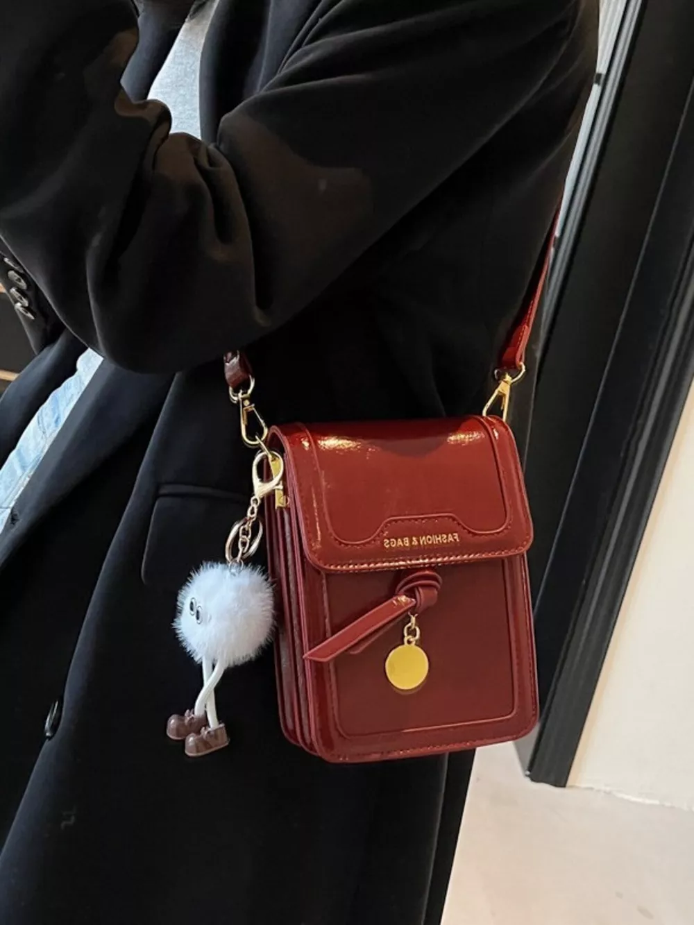 Leather Flap Crossbody Bag, image 10