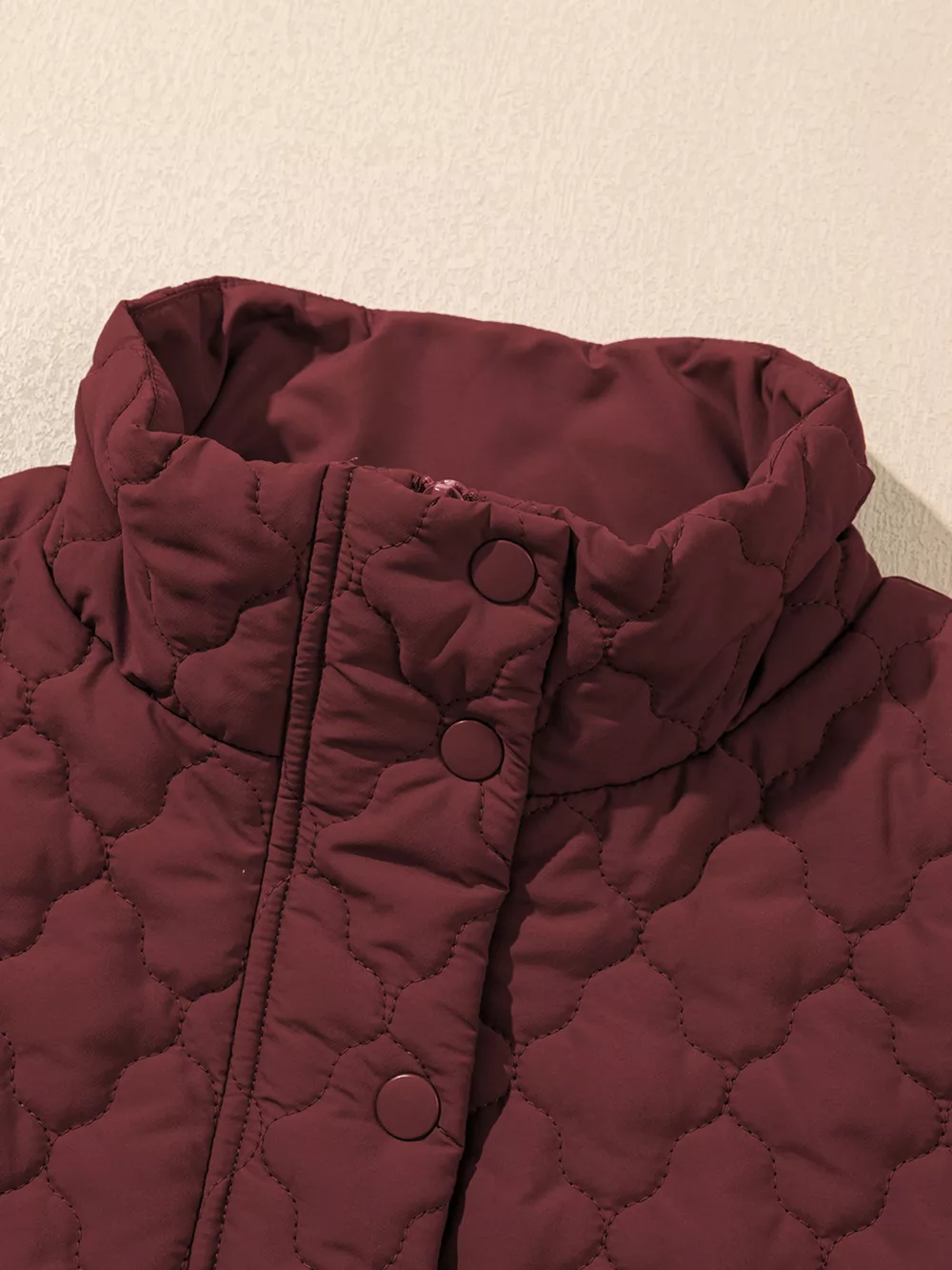 Quilted Snap Down Zip Up Vest Coat, image 10