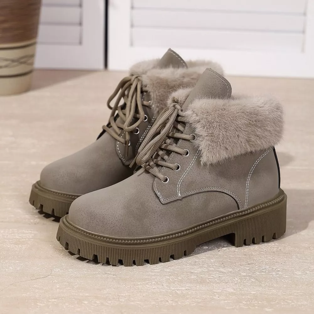 Lace Up Round Toe Block Heels Boots, image 5