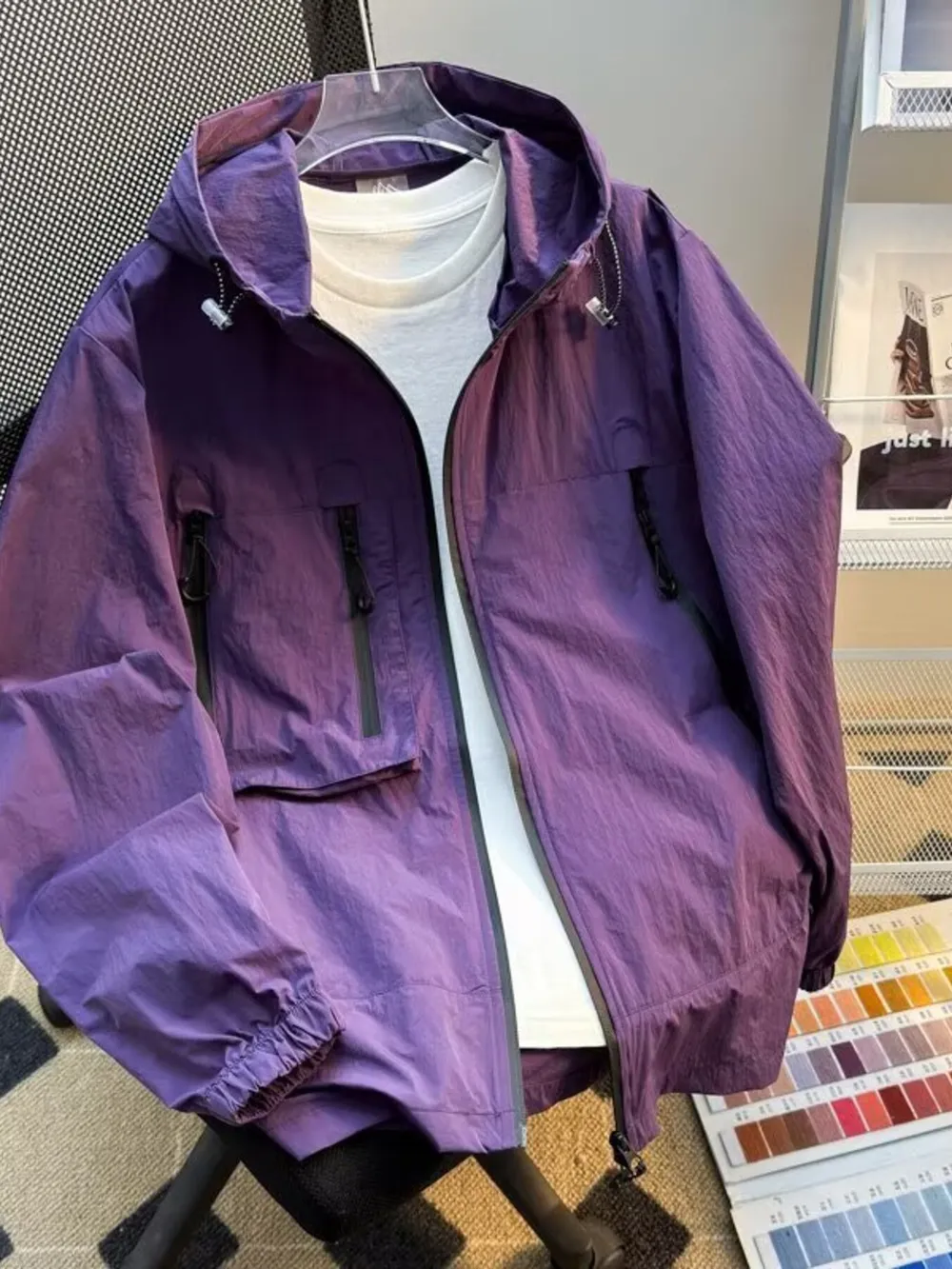 Men's Plus Size Lightweight Hooded Windbreaker Jacket, image 5