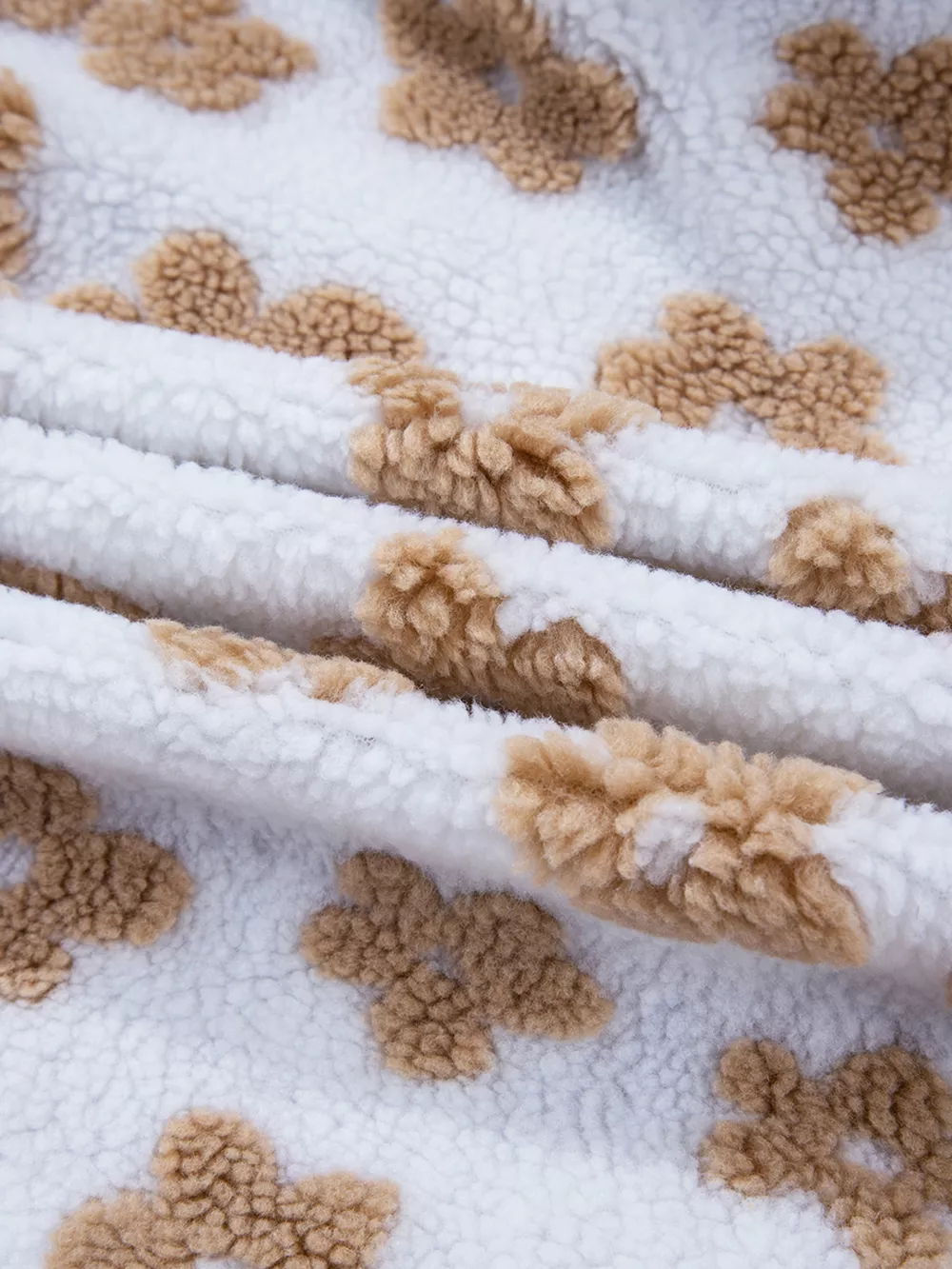Flower Pattern Button Up Fleece Jacket, image 13