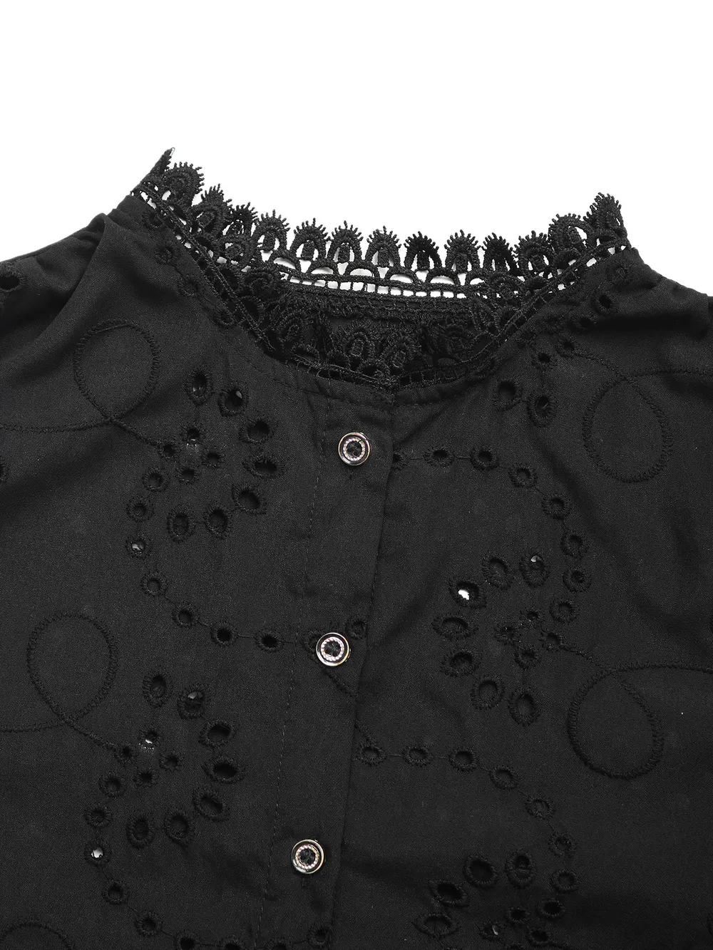 Lace Button Up Long Sleeve Shirt, image 6