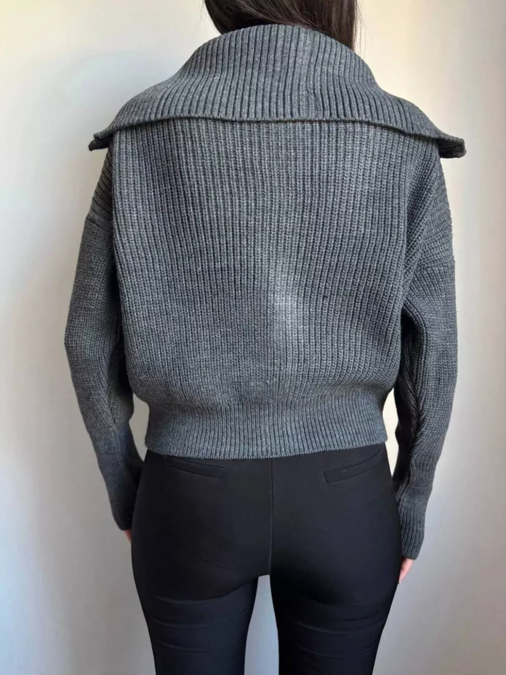 Zip Up Dropped Shoulder Cardigan, image 7