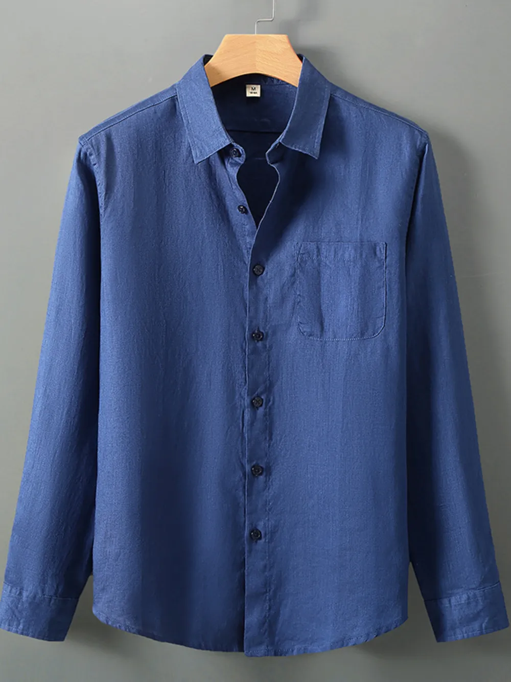 Men's Plus Size Long Sleeve Button-Up Shirt, image 4