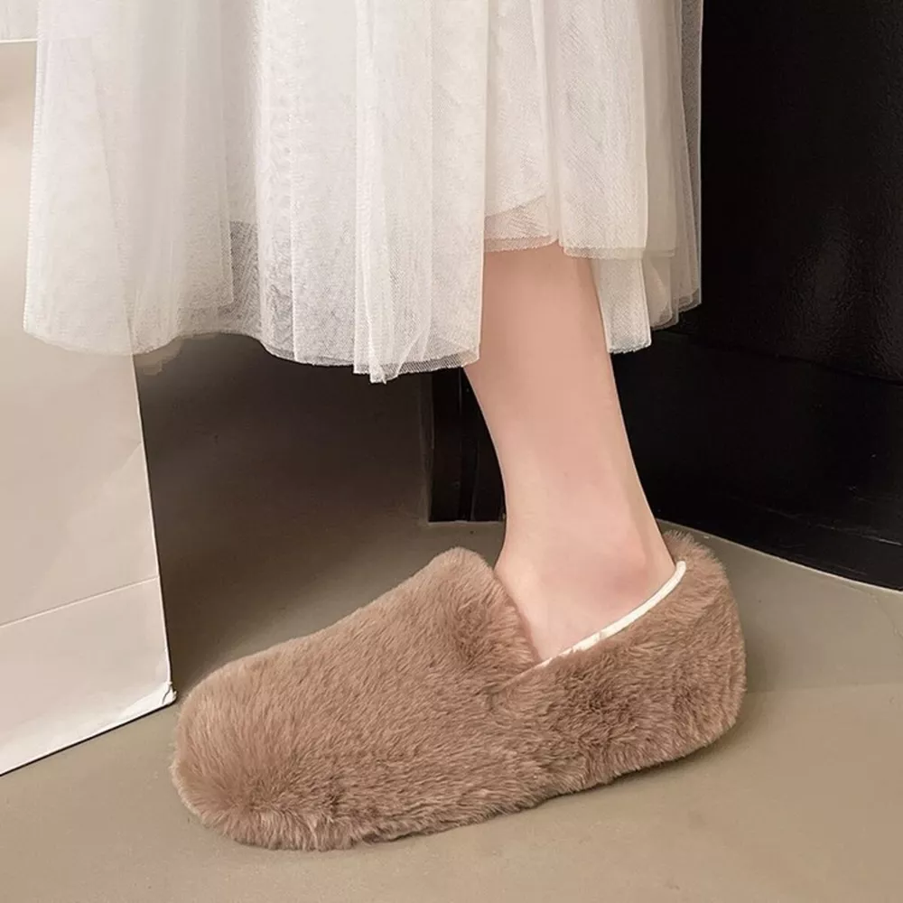 Fluffy Round Toe Slip-Ons, image 6
