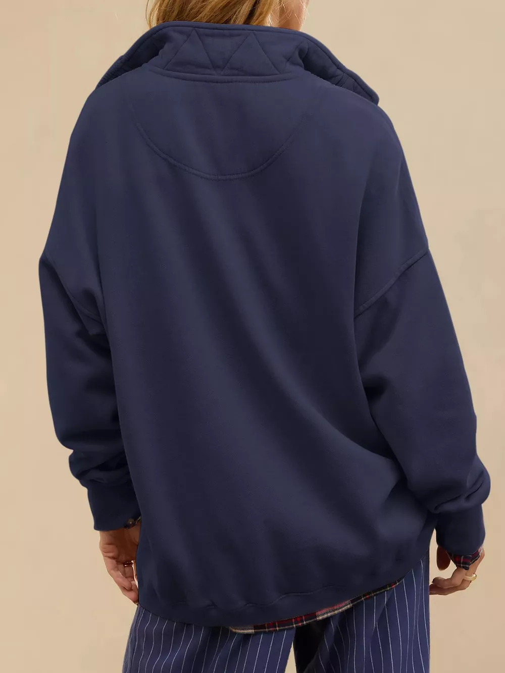 Half Snap Dropped Shoulder Sweatshirt, image 12