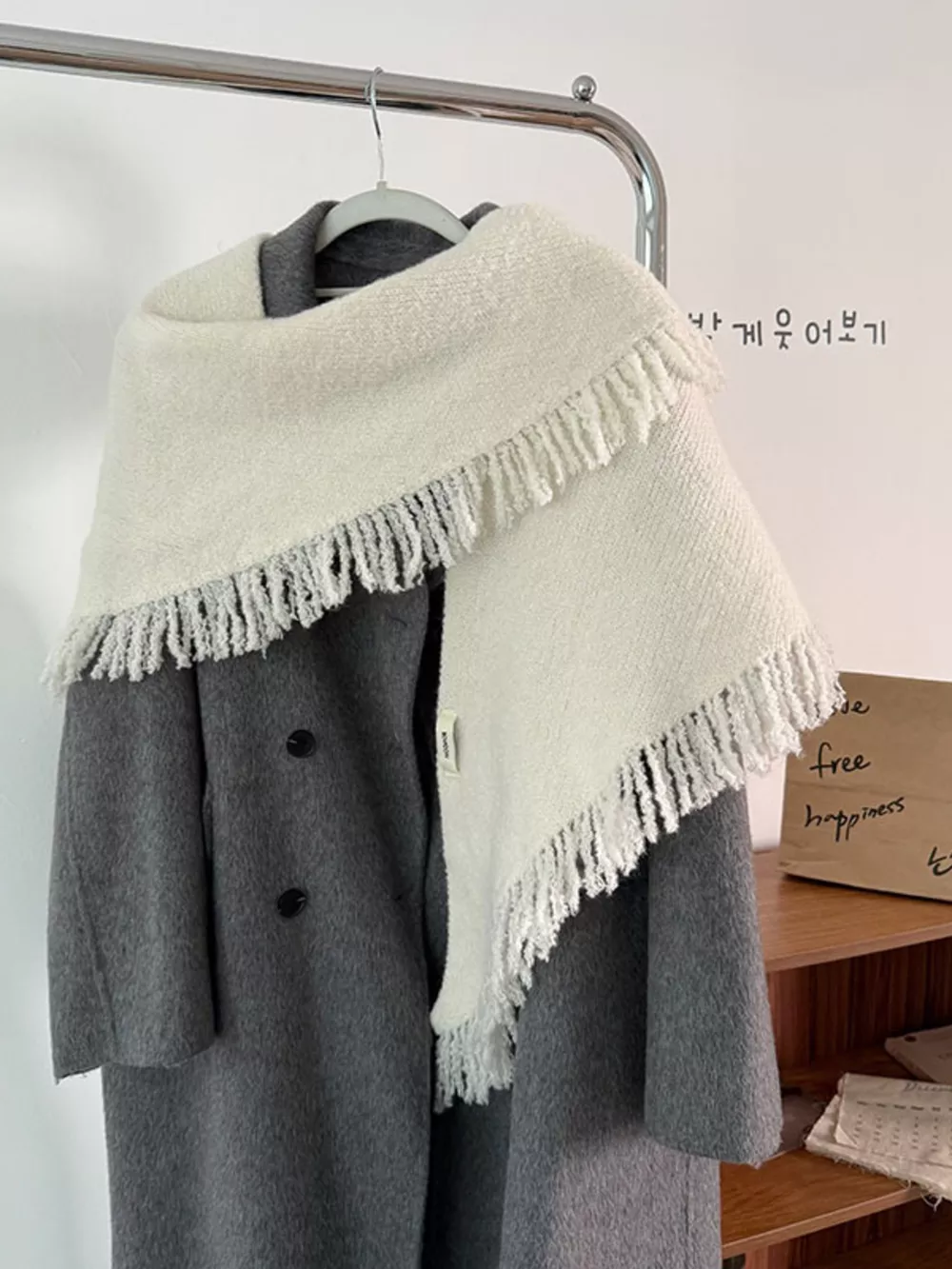 Fringe Trim Knit Scarf, image 7