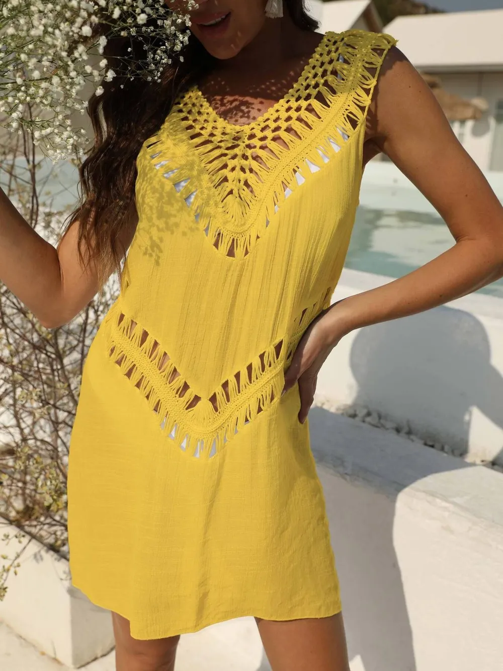 Crochet Detail Beach Cover Up Dress, image 17