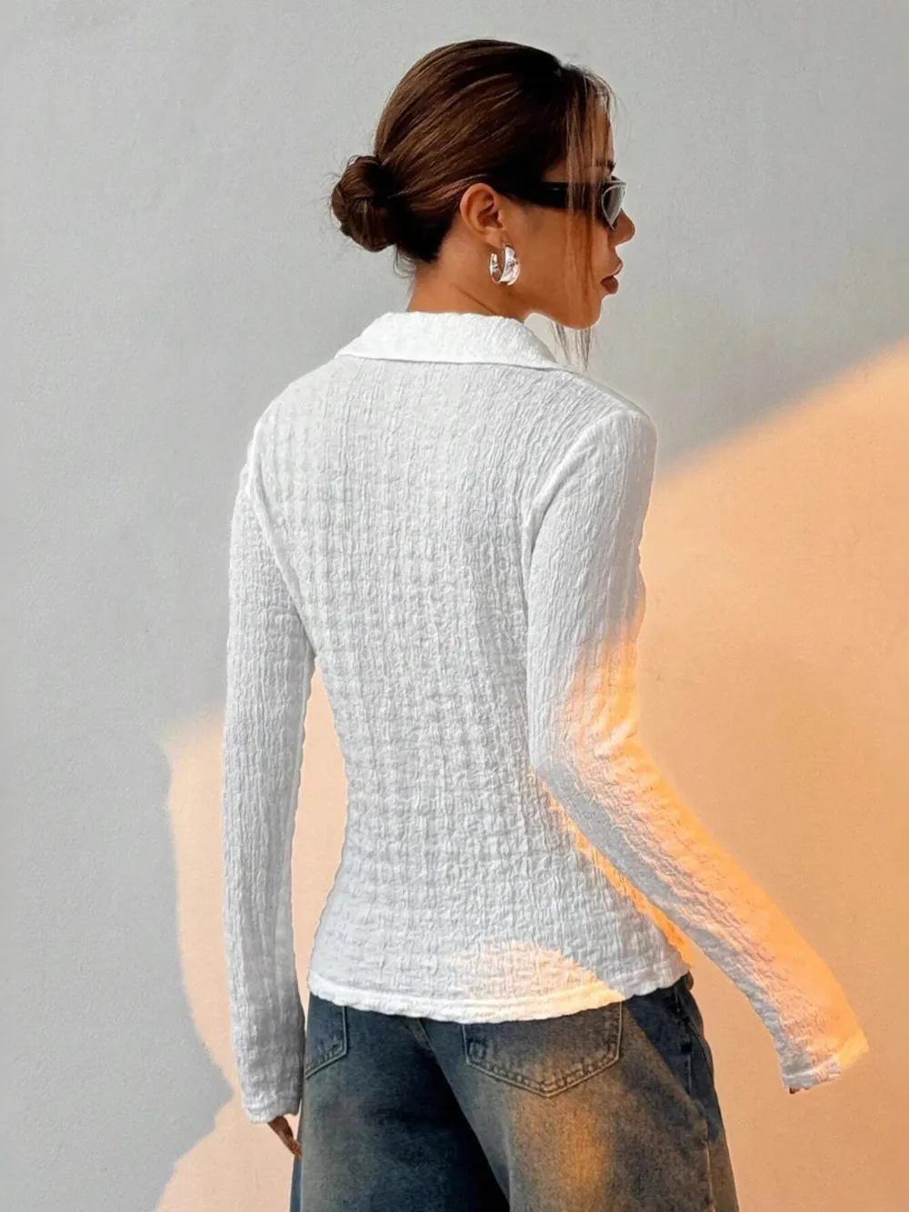 Textured Button-Up Shirt, image 5