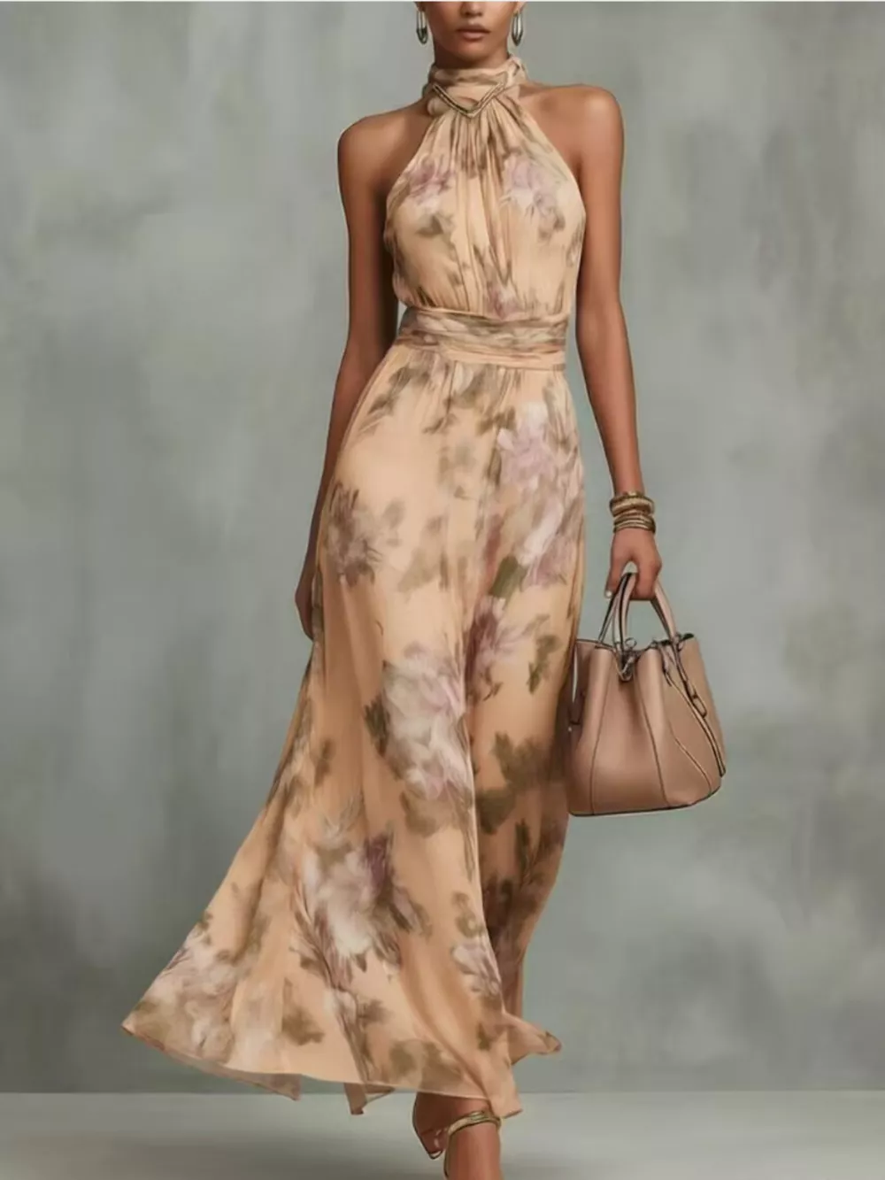Full Size Floral Print Sleeveless Maxi Dress Plus Size, image 8