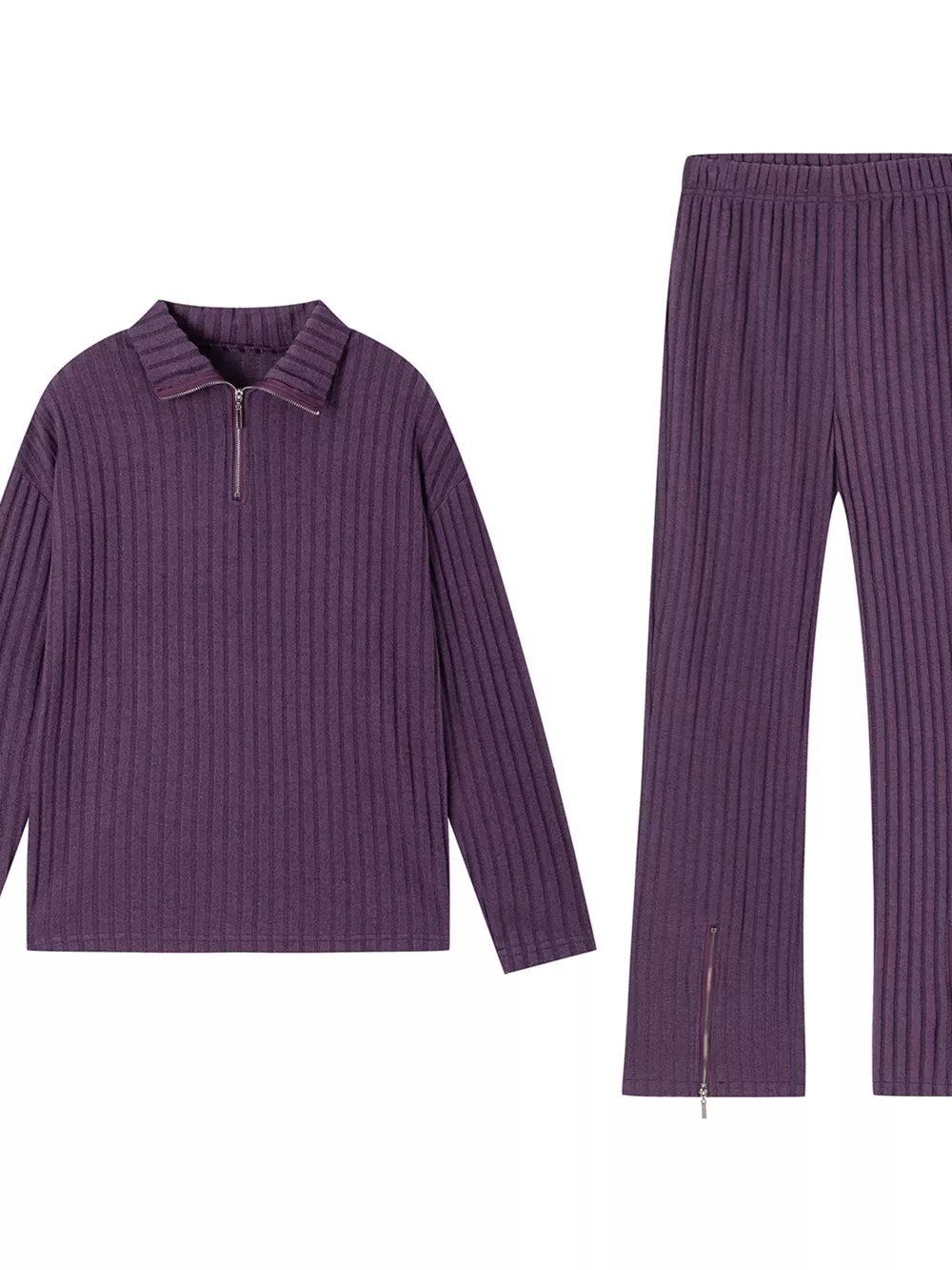 Ribbed Knit Top and Pants Set, image 24