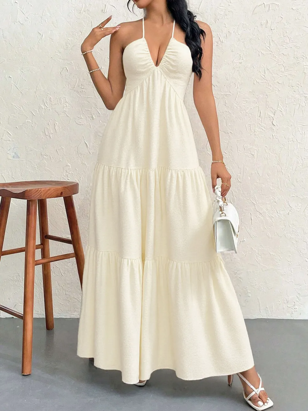 Halter Neck Tiered Maxi Dress, image 13
