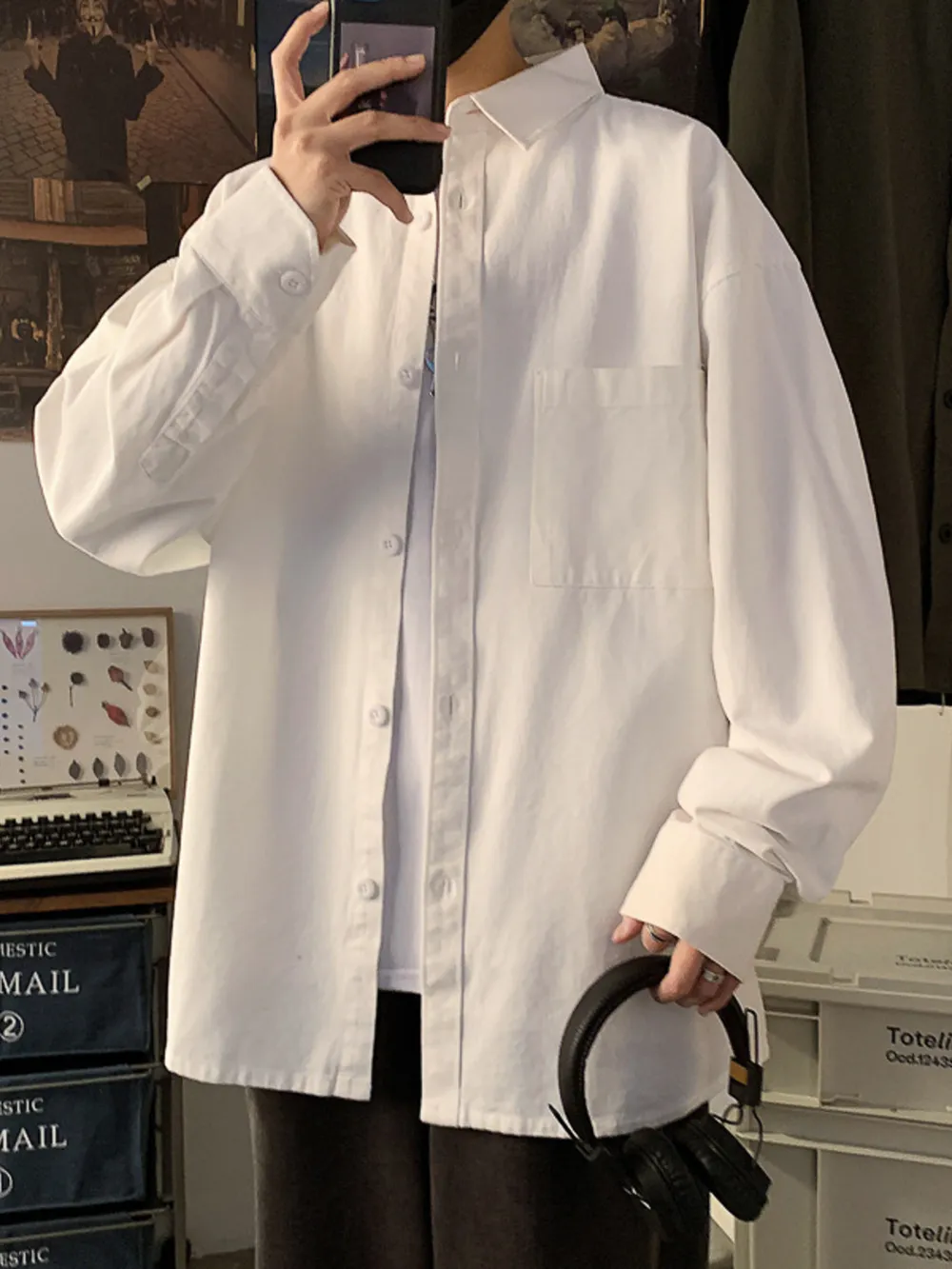 Men's Full Size Button Up Long Sleeve Shirt Plus Size, image 3